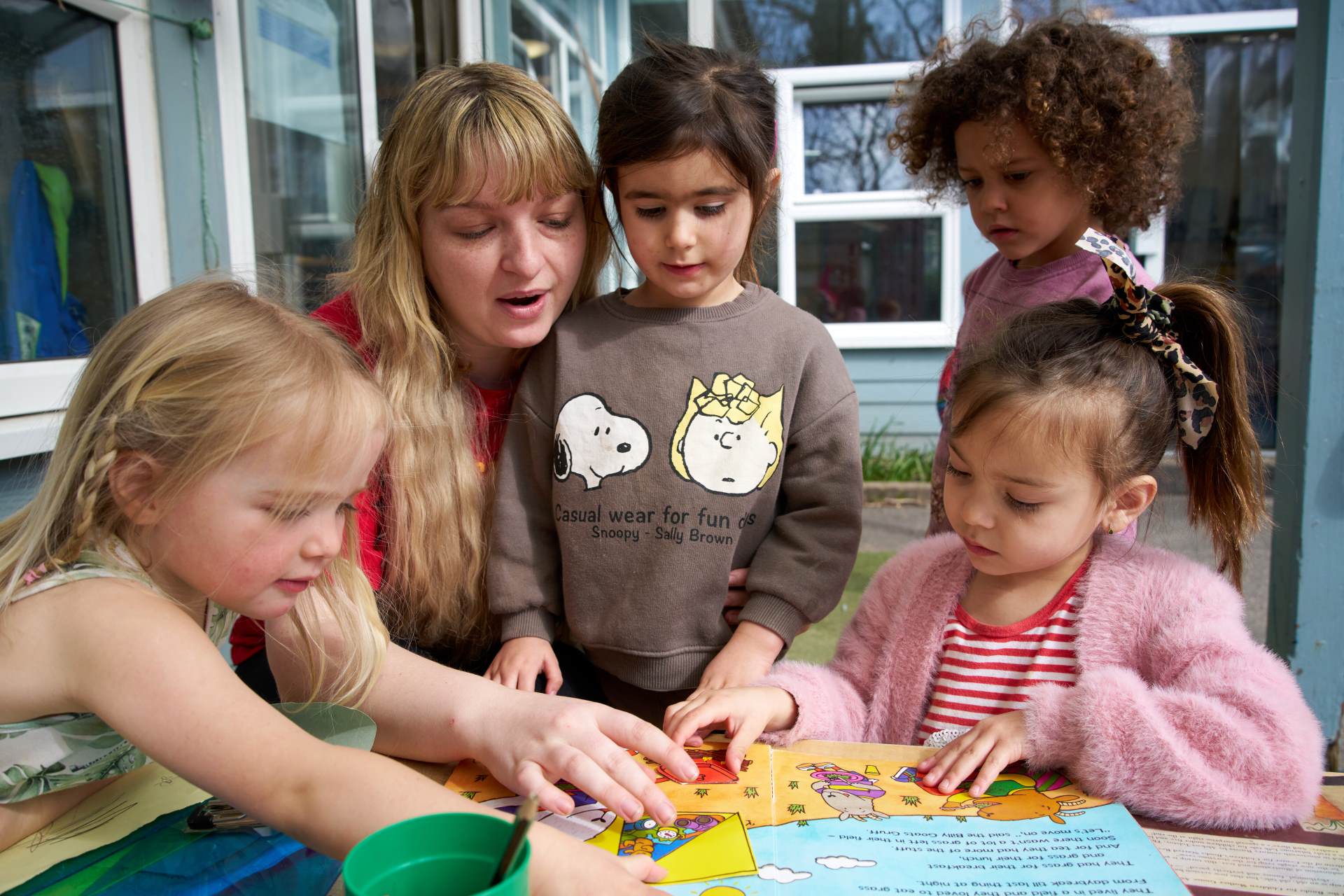 Children sharing a story