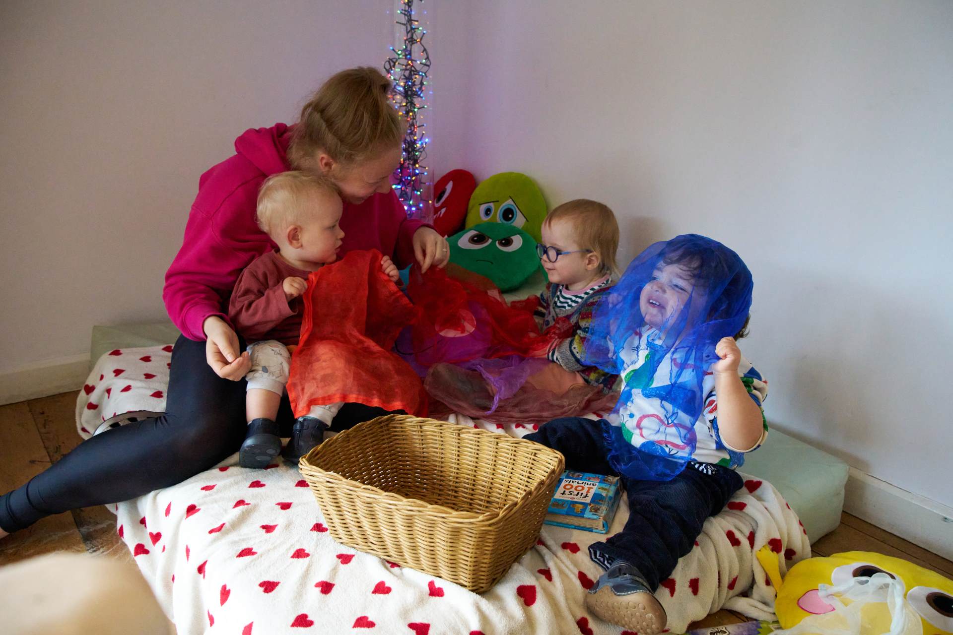 Babies sharing a story